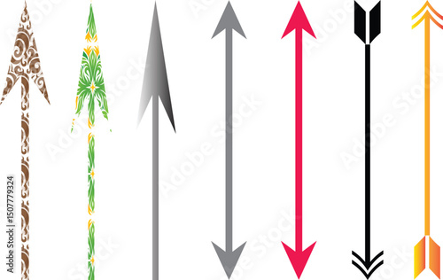 Grunge and clean arrow lines for infographic design, navigation map elements, or road diagrams