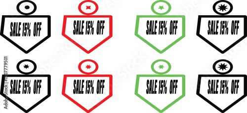 Modern sale label tag vector design in clean layout for shopping offers, discounts, and ui graphics.