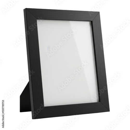 Elegant black picture frame stands against a deep, dark backdrop, clean white center to showcase artwork