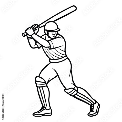 cricket player batsman batting vector
