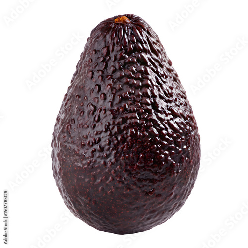 Ripe Dark Hass Avocado Isolated On Transparent Background photo