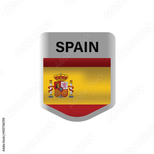 Badge spain flag nation flag design vector
