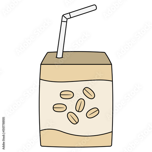 oat milk juice box vector illustration