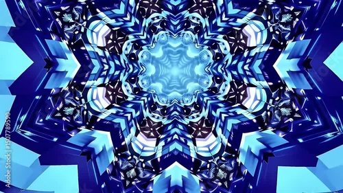 Psychedelic Seamles sparkling flame mandala Amber Kaleidoscope Motion