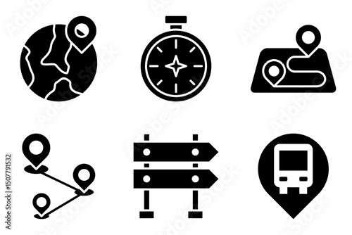 Navigation and Maps icon set