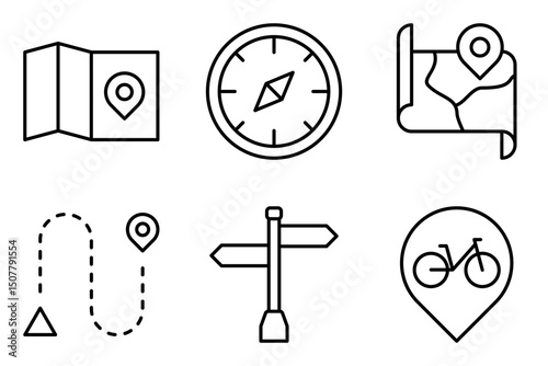 Navigation and Maps icon set