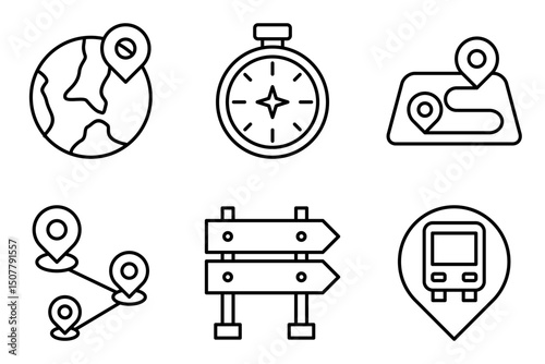 Navigation and Maps icon set