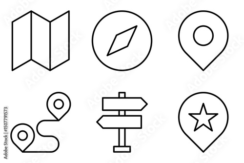 Navigation and Maps icon set