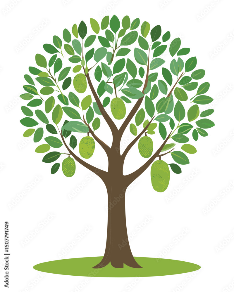 Obraz premium Jackfruit Tree Illustration