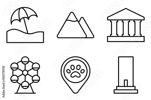 Activities and Attractions icon set