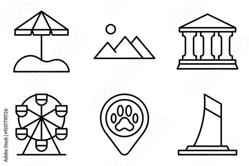 Activities and Attractions icon set