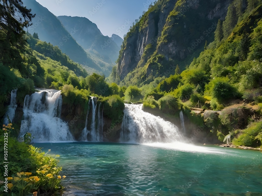 Fototapeta premium Waterfalls in the Forest