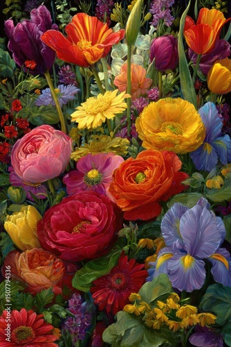 Wallpaper Mural Vibrant Colorful Floral Arrangement Torontodigital.ca