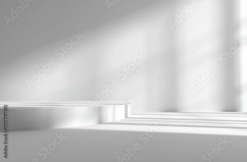 Wallpaper Mural White Minimalist Product Display Stand With Sunlight Torontodigital.ca