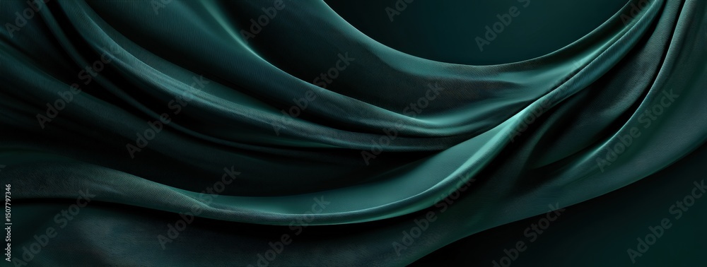 Obraz premium Dark Teal Draped Fabric With Pattern