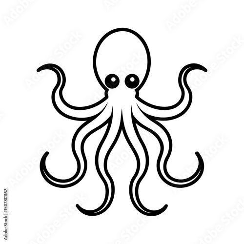 Vector illustration of Octopus line art