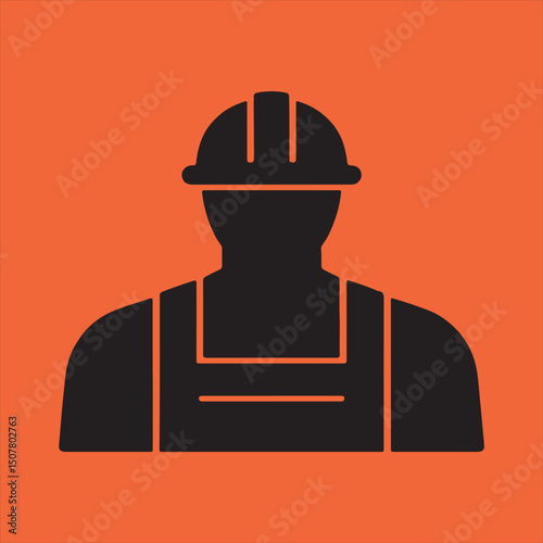 Construction worker icon safety helmet hard hat