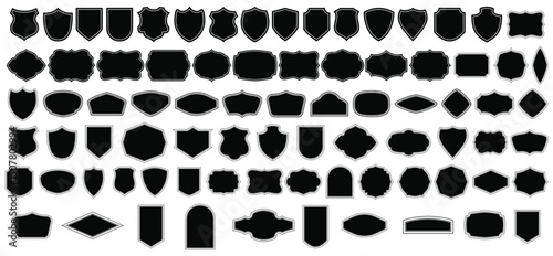 A Silhouette of Emblems: A curated collection of a multitude of shield silhouettes, perfect for adding a touch of classic sophistication to your designs. Featuring many various designs.