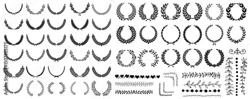 Ornate Laurel Wreath Collection: An artistic compilation of meticulously detailed laurel wreaths.
