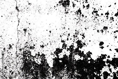 Abstract Black and White Grunge Texture Background with Crack and Peeling Paint