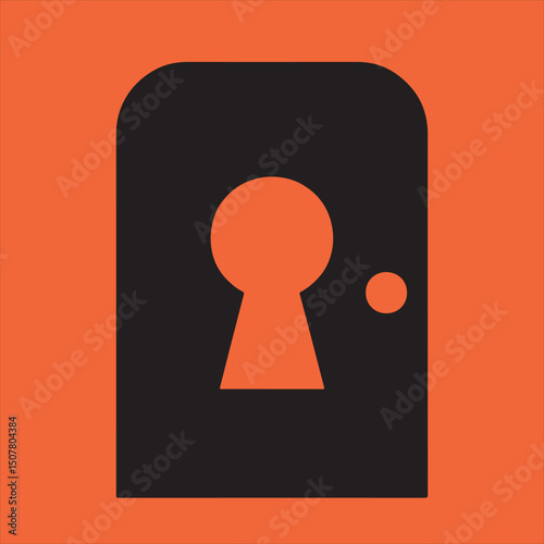 Abstract keyhole door minimalist graphic design