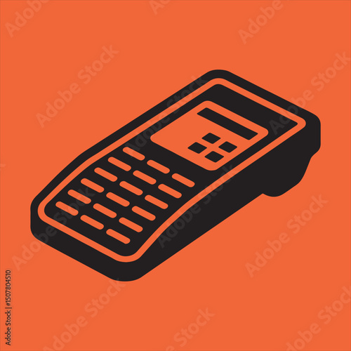 Isometric icon of a modern payment terminal