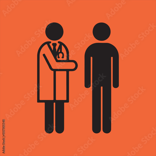 Doctor and patient icon medical healthcare symbol