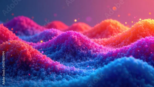 Interlocking wave forms, vibrant color gradients, repeat, bright, gradient