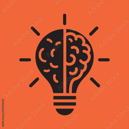 Brain power idea light bulb concept illustration