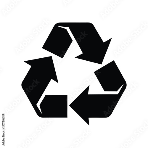 recycle symbol icon on black