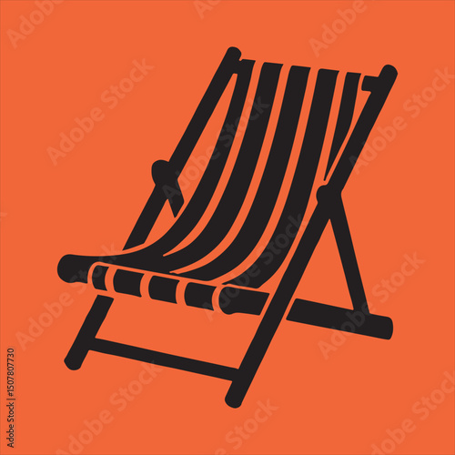 Striped deck chair silhouette icon