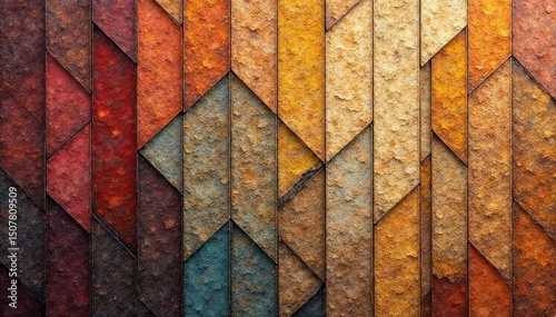 Geometric tapestry, muted earth tones, textured weave, abstract, home decor