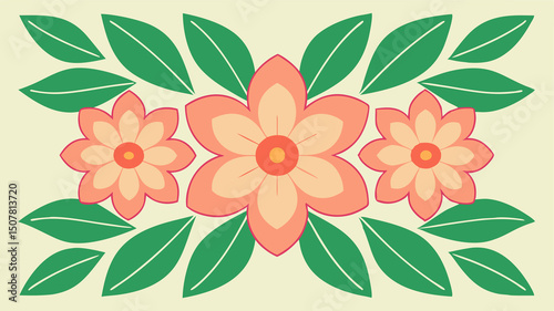 Peach blossom floral pattern background design