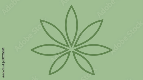 Simple green cannabis leaf background design