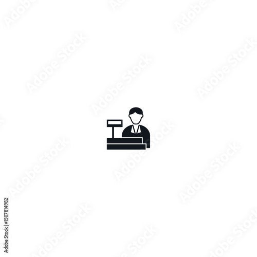 Cashier logo icon flat vector design