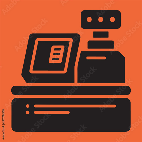 Modern point of sale system icon illustration