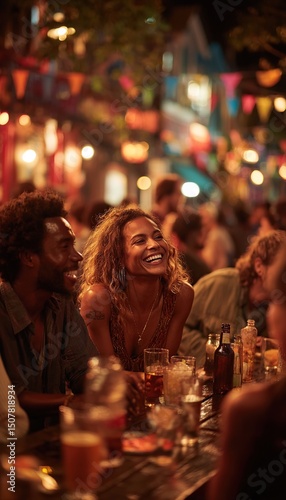 Night Market Laughter with Friends, and Drinks.