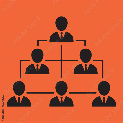 Corporate hierarchy chart silhouette