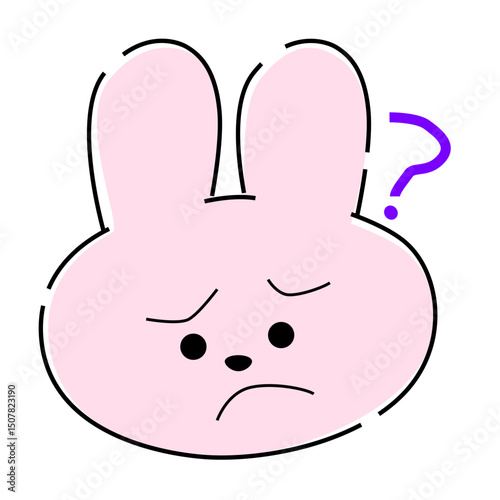 はてななピンクのうさぎアイコン03