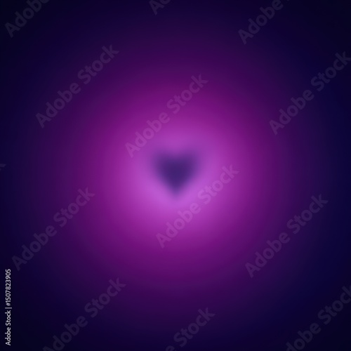 Abstract Purple Gradient Background With Heart Shape