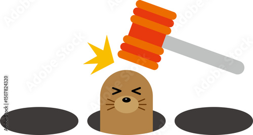 두더지 게임 일러스트