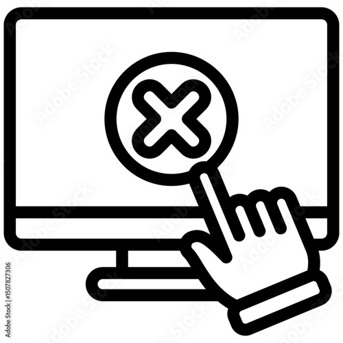 Access Denied outline, mini illustration icon. use for modern concept, print, UI, UX kit, web and app development. Vector related to account management, ecommerce, banking and finance.