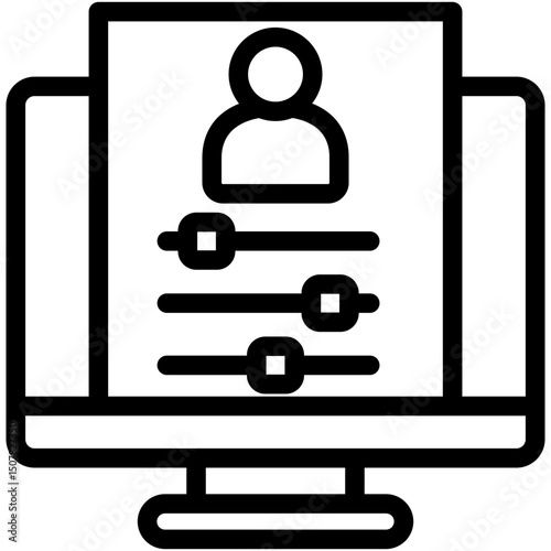 Admin Panel outline, mini illustration icon. use for modern concept, print, UI, UX kit, web and app development. Vector related to account management, ecommerce, banking and finance.