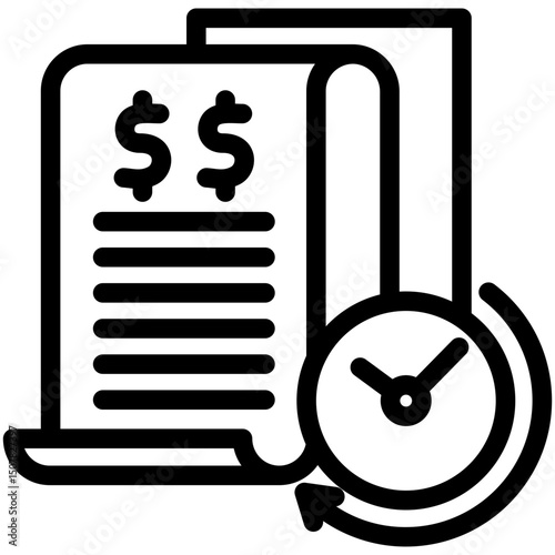 Billing History outline, mini illustration icon. use for modern concept, print, UI, UX kit, web and app development. Vector related to account management, ecommerce, banking and finance.