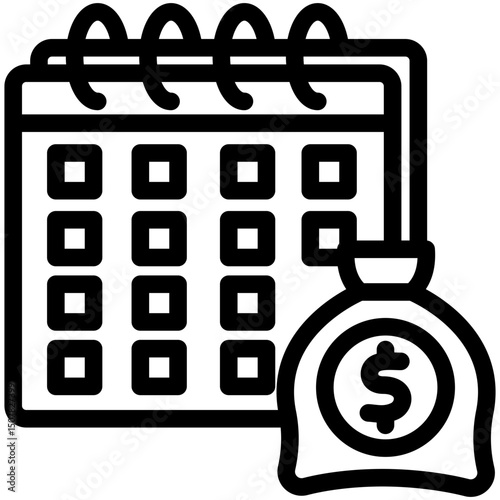 Billing Plan outline, mini illustration icon. use for modern concept, print, UI, UX kit, web and app development. Vector related to account management, ecommerce, banking and finance.