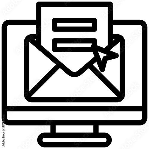 Email Login outline, mini illustration icon. use for modern concept, print, UI, UX kit, web and app development. Vector related to account management, ecommerce, banking and finance.