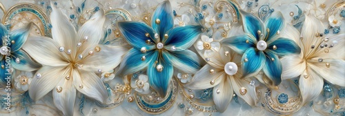 Ornamental Flowers With Sparkle Detail