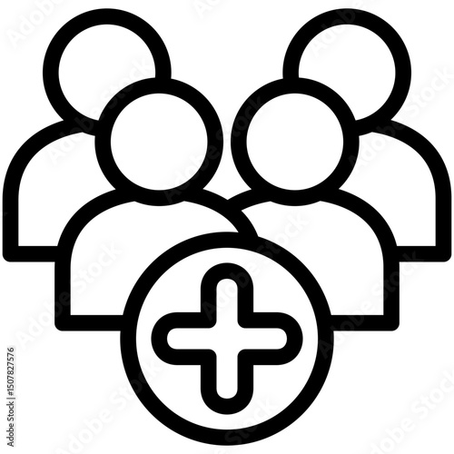 Group Invite outline, mini illustration icon. use for modern concept, print, UI, UX kit, web and app development. Vector related to account management, ecommerce, banking and finance.