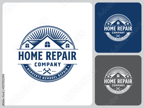 vector logo roofer house