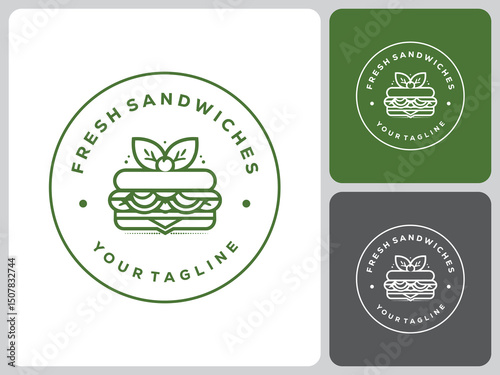 fresh sandwiches logo vector